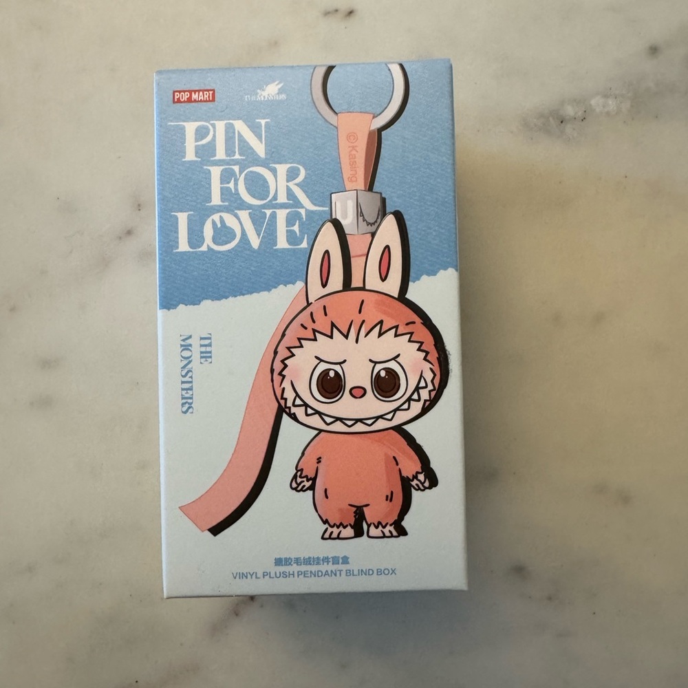 NWT Labubu Mini Pin for Love W Grey